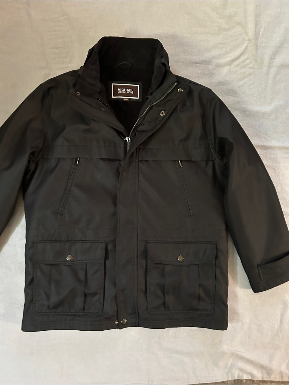 Michael Michael Kors Men's Black Parka with Zip Out Lining
